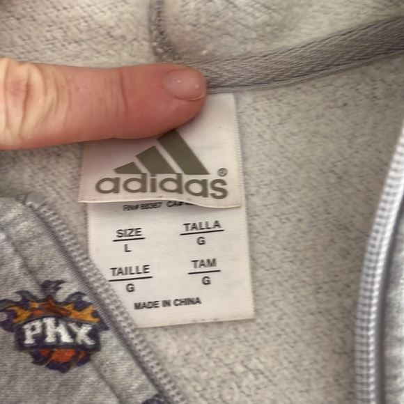 adidas NBA PHX basketball zip up grey hoodie - Picture 6 of 6